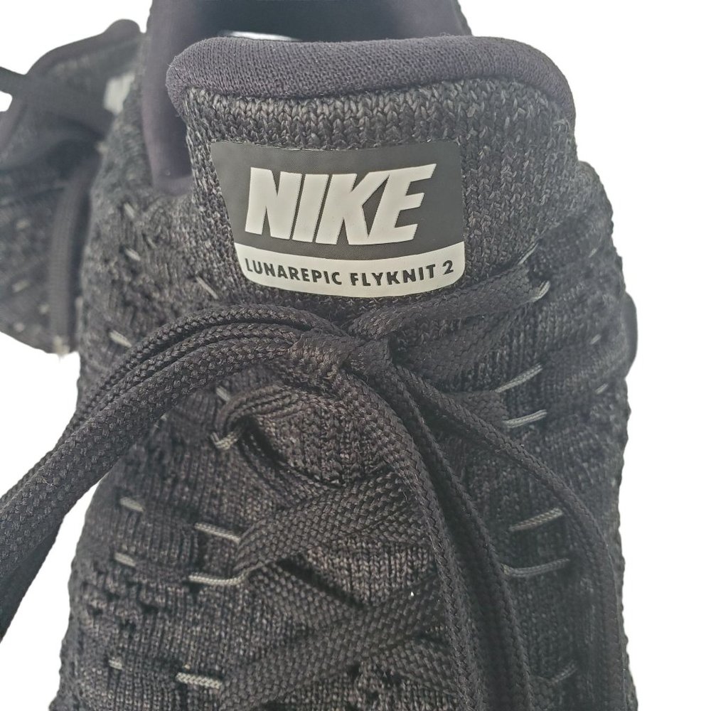 Nike Lunarlon Flyknit 2 Run Easy Black White Lace Up Athletic Shoe Women Sz 8.5 - Picture 4 of 11